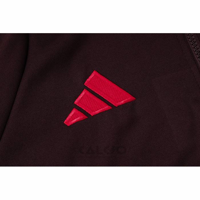 Tuta da Track di Felpa Bayern Monaco Bambino 2024-2025 Rosso Scuro